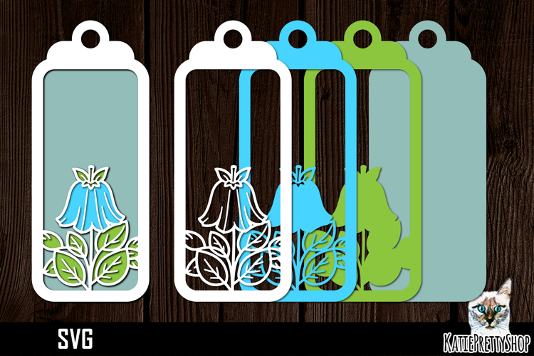 3d layered papercut bookmark, Flower bookmark svg