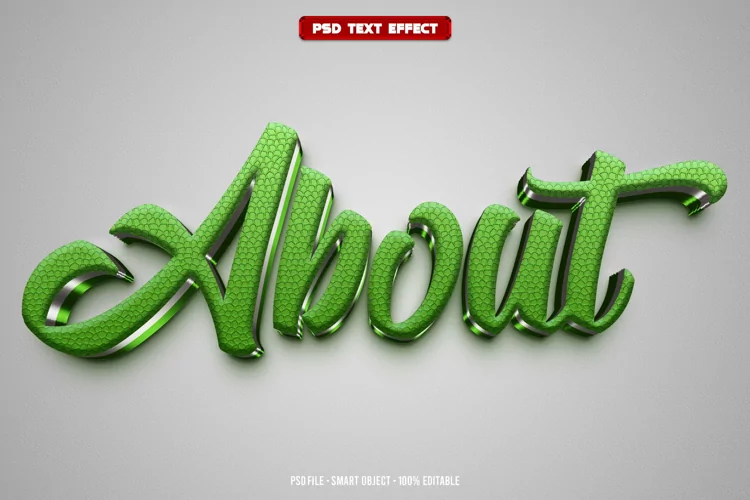 About 3D editable text effect