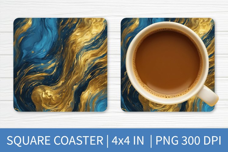 Alcohol Watercolor PNG | Square Coaster Sublimation Design