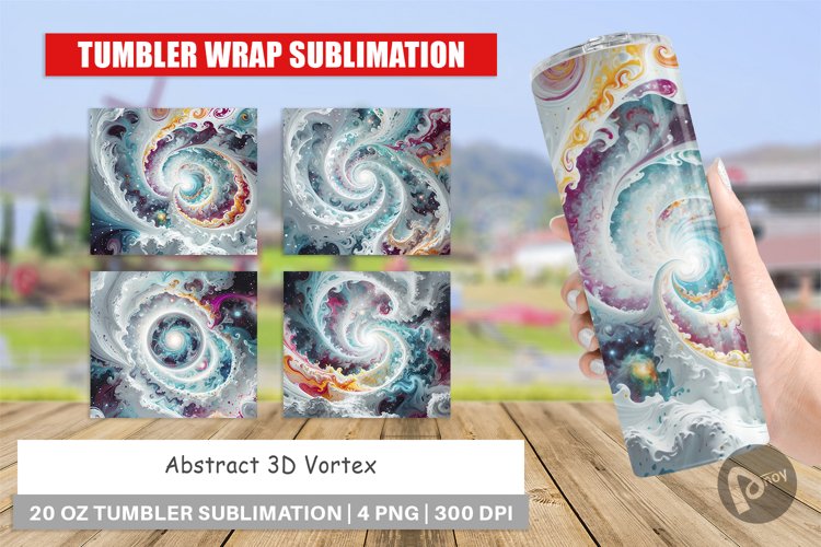 Tumbler Wrap Abstract Vortex