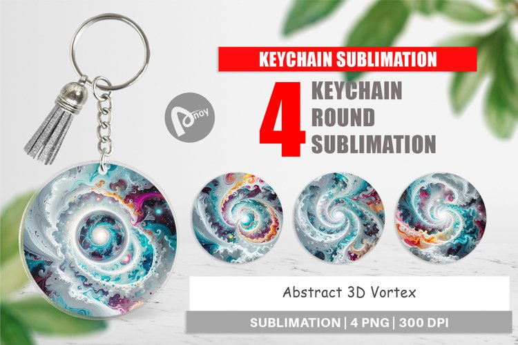 Keychain Abstract Vortex