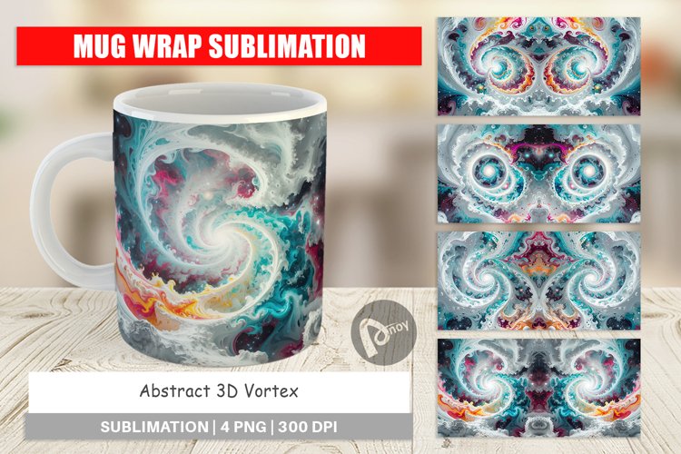 Mug Wrap Design Abstract Vortex