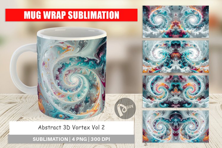 Mug Wrap Design Abstract Vortex