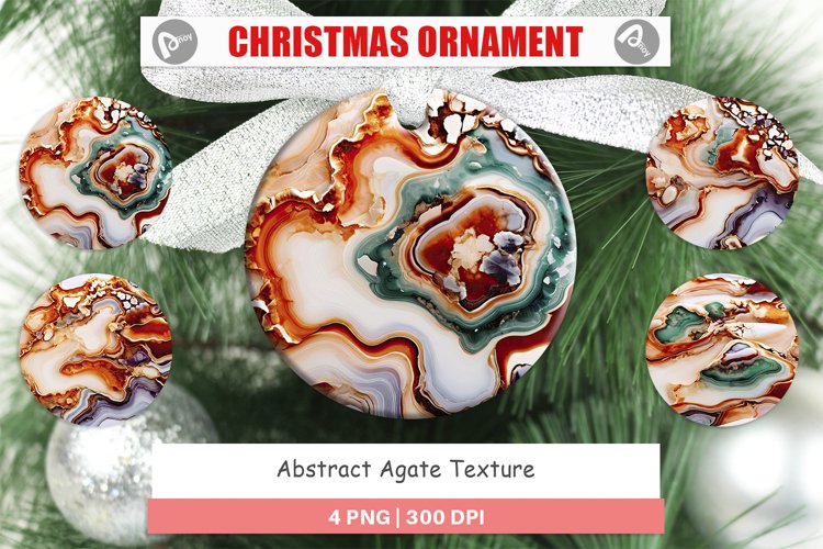 Christmas Ornaments Abstract Agate