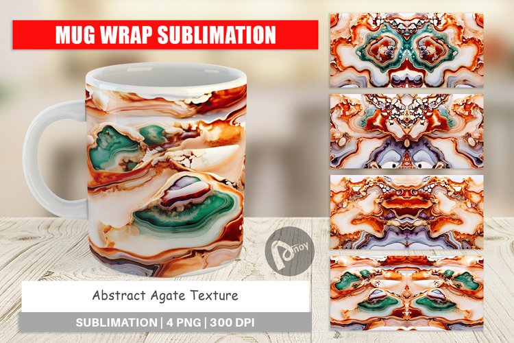 Mug Wrap Design Abstract Agate