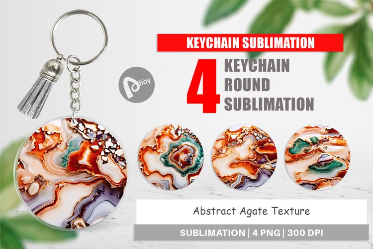 Keychain Abstract Agate