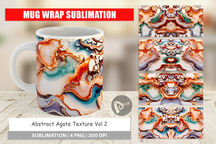 Mug Wrap Design Abstract Agate