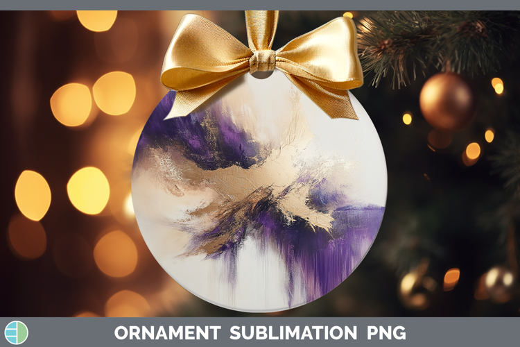 Abstract Beige Ornament Sublimation Bauble Designs