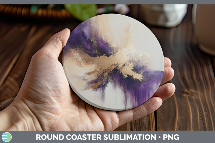 Abstract Beige Round Coaster Sublimation Coaster Designs