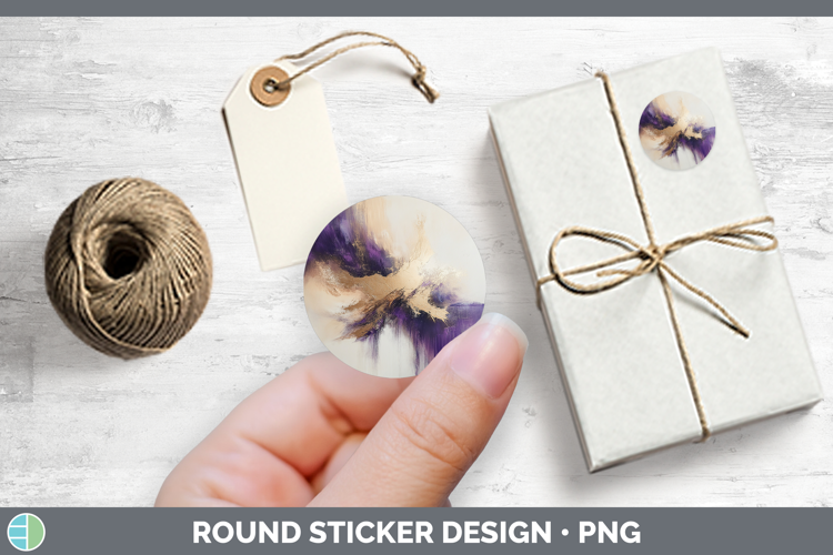 Abstract Beige Stickers | Round Labels Designs
