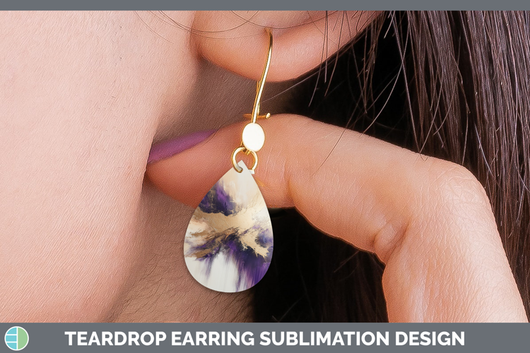 Abstract Beige Teardrop Earrings Sublimation Earrings Design