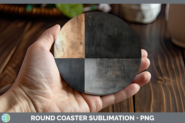 Abstract Black Round Coaster Sublimation Coaster Designs