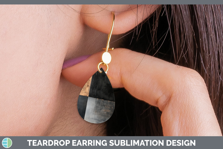 Abstract Black Teardrop Earrings Sublimation Earrings Design