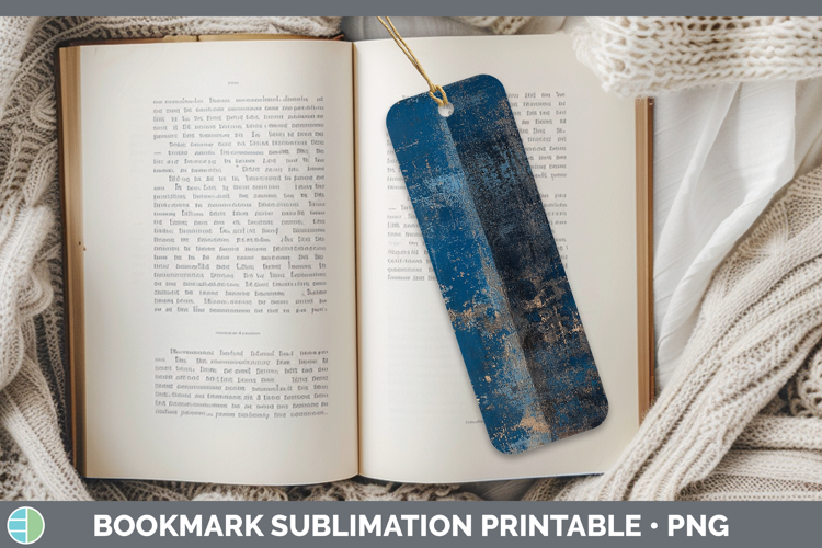 Abstract Blue Bookmark Sublimation Printable Designs