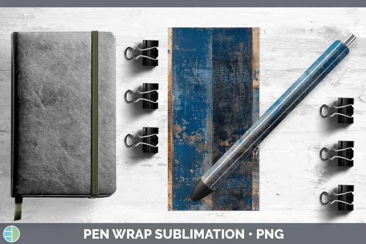 Abstract Blue Pen Wrap Sublimation Pen Designs