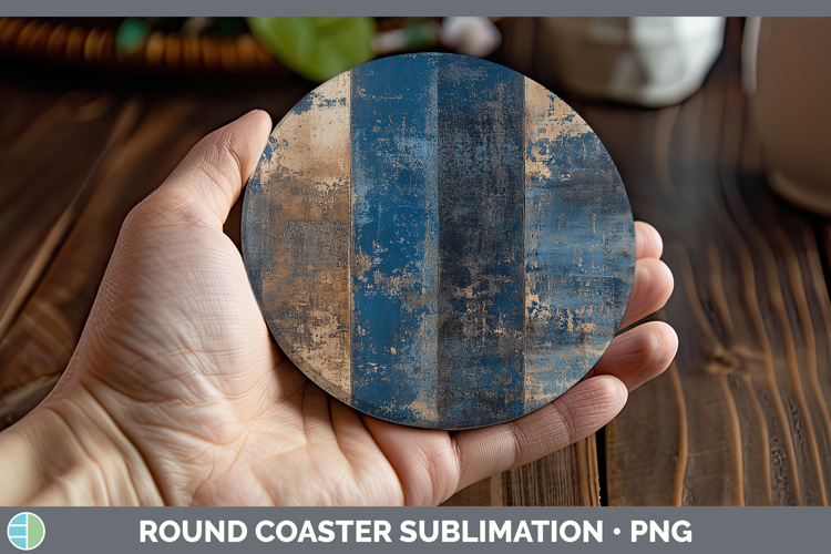 Abstract Blue Round Coaster Sublimation Coaster Designs