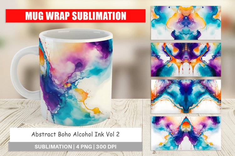 Mug sublimation design Abstract Boho Alcohol Ink example image 1