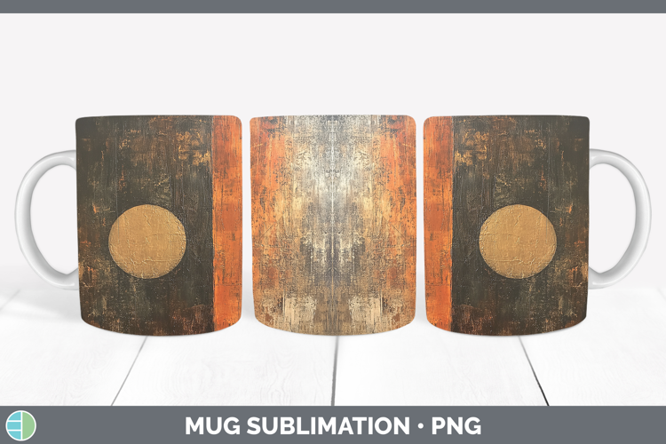 Abstract Brown Mug Wrap Sublimation Coffee Cup Designs