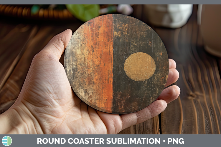 Abstract Brown Round Coaster Sublimation Coaster Designs