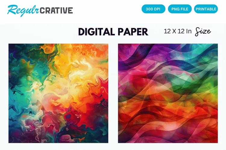 Abstract Colorful Seamless Digital Paper, Abstract Pattern