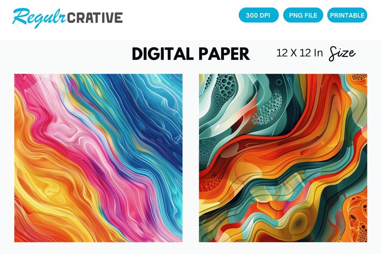 Abstract Colorful Seamless Digital Paper, Abstract Pattern example image 1