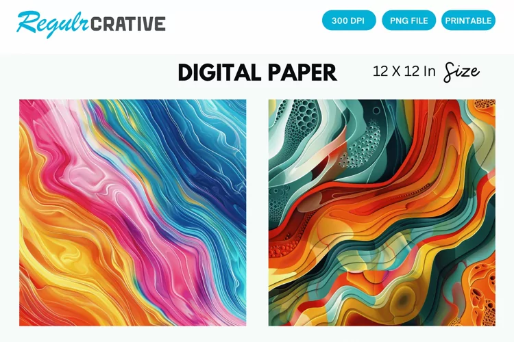 Abstract Colorful Seamless Digital Paper, Abstract Pattern