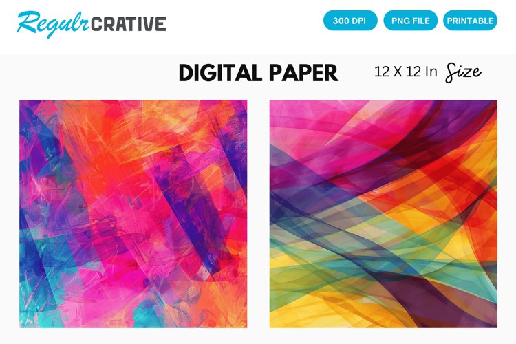 Abstract Colorful Seamless Digital Paper, Abstract Pattern example image 1