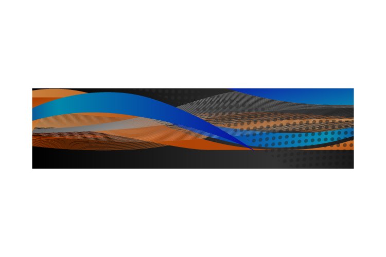 Abstract colorful wavy header design isolated example image 1