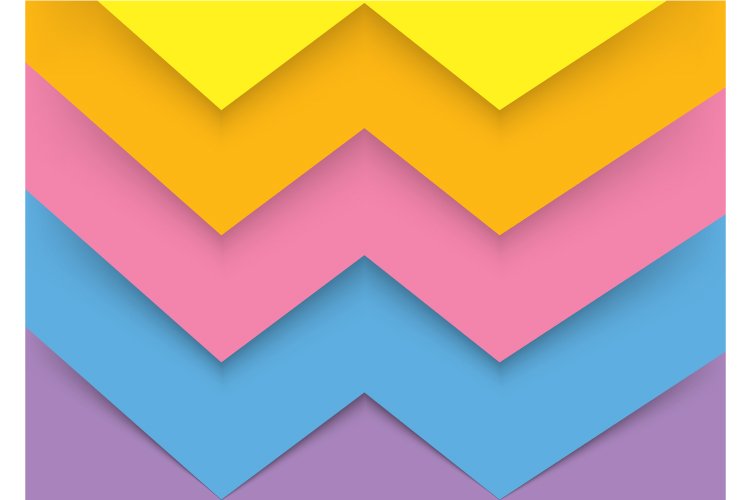 Abstract colorful zig zag paper cut background
