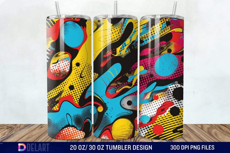 Abstract comic pop Tumbler Wrap example image 1
