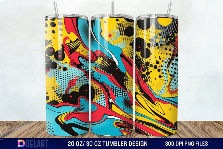 Abstract comic pop Tumbler Wrap example image 1