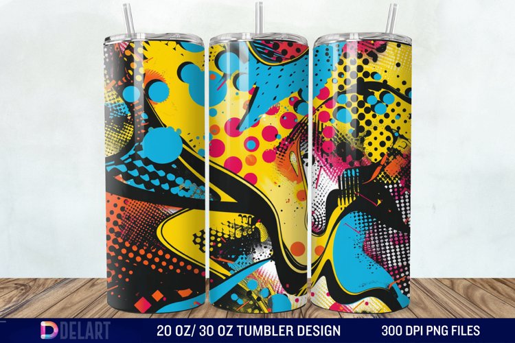Abstract comic pop Tumbler Wrap example image 1