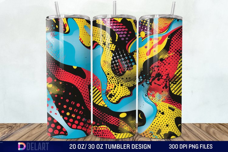 Abstract comic pop Tumbler Wrap example image 1