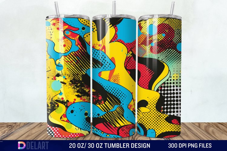 Abstract comic pop Tumbler Wrap example image 1