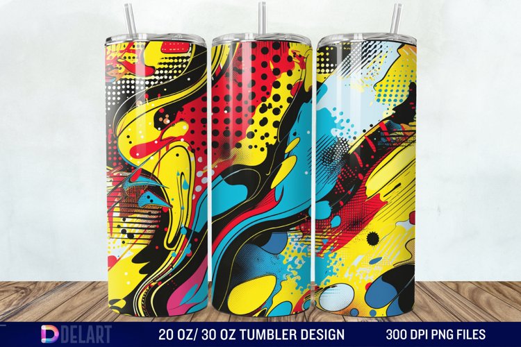 Abstract comic pop Tumbler Wrap example image 1