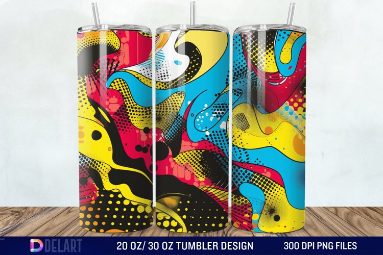 Abstract comic pop Tumbler Wrap example image 1