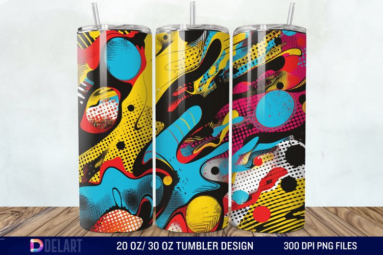Abstract comic pop Tumbler Wrap example image 1
