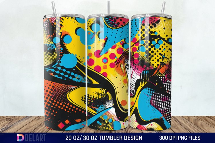 Abstract comic pop Tumbler Wrap example image 1