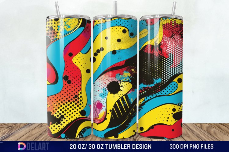 Abstract comic pop Tumbler Wrap example image 1