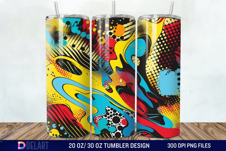 Abstract comic pop Tumbler Wrap example image 1
