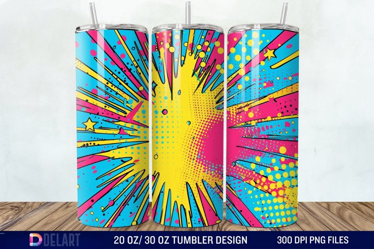 Abstract comic pop Tumbler Wrap example image 1