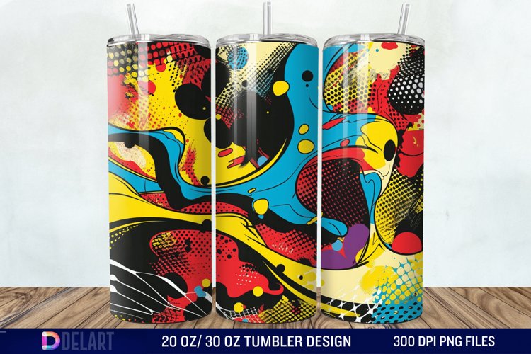 Abstract comic pop Tumbler Wrap example image 1