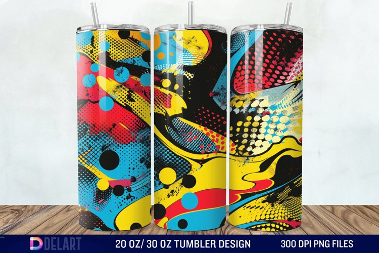 Abstract comic pop Tumbler Wrap example image 1