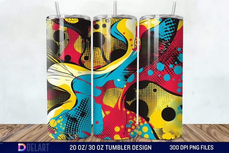 Abstract comic pop Tumbler Wrap example image 1