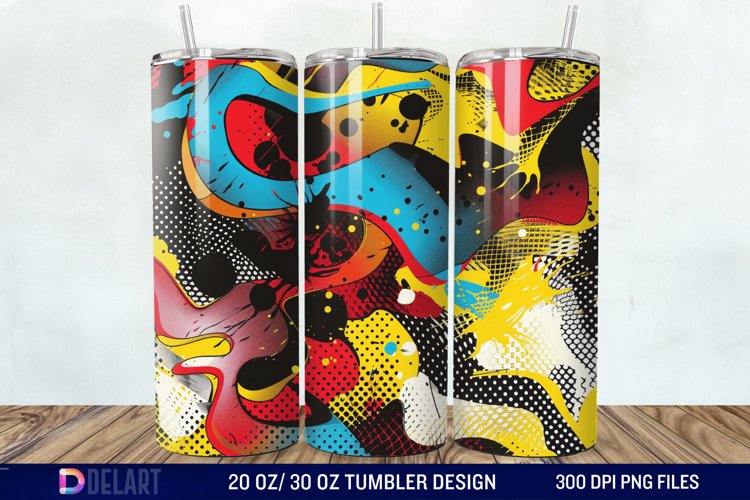 Abstract comic pop Tumbler Wrap example image 1