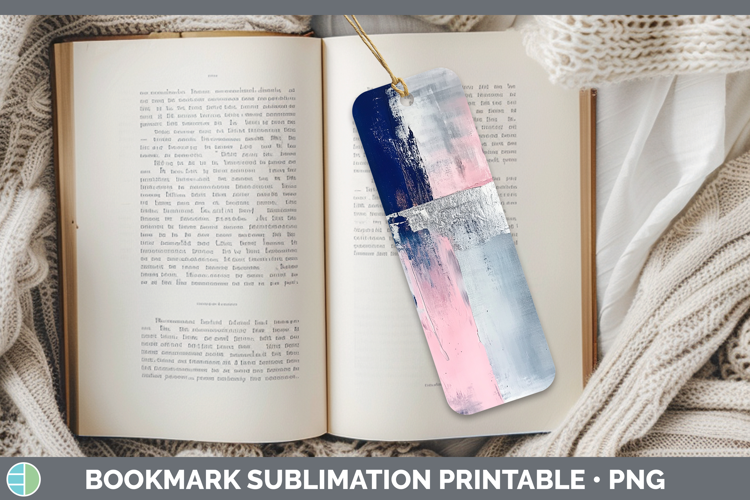 Abstract Dark Blue Bookmark Sublimation Printable Designs