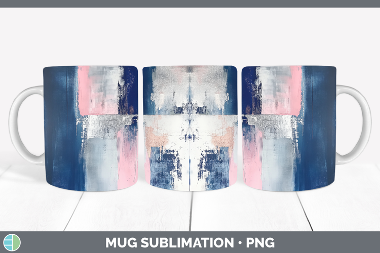 Abstract Dark Blue Mug Wrap Sublimation Coffee Cup Designs