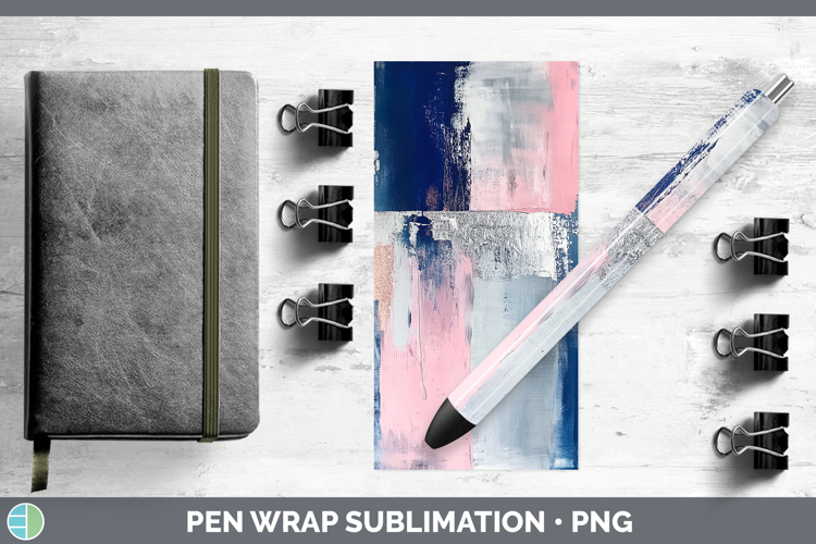 Abstract Dark Blue Pen Wrap Sublimation Pen Designs