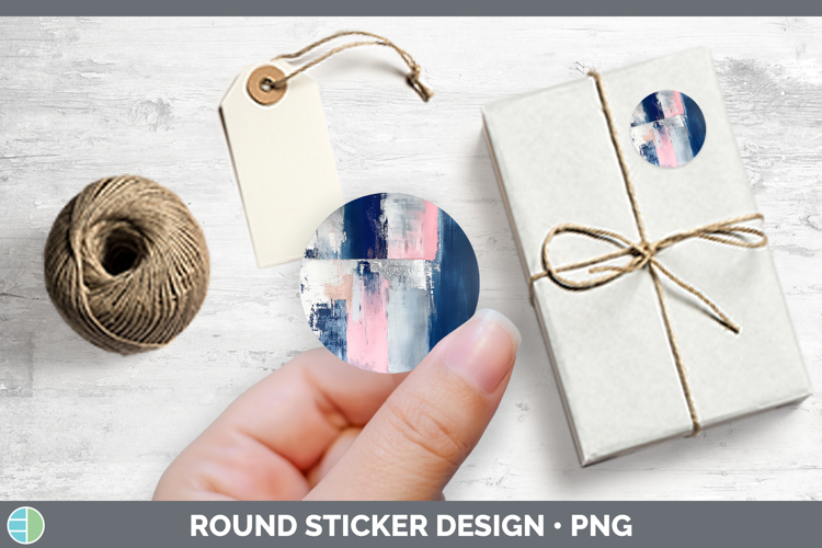 Abstract Dark Blue Stickers | Round Labels Designs
