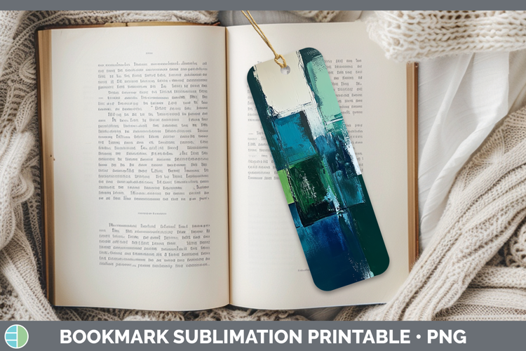 Abstract Dark Green Bookmark Sublimation Printable Designs